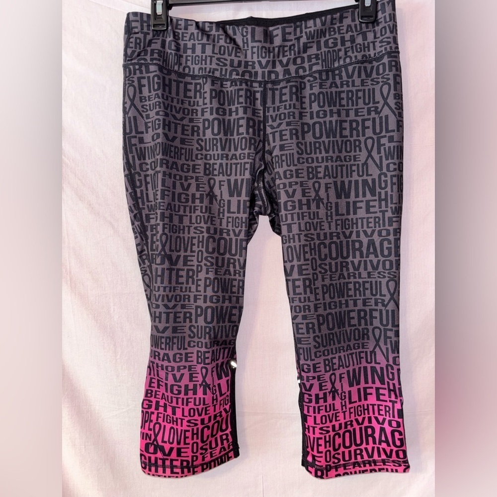 Ideology Gray and Pink Motivational Leggings